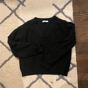 Black Oxford Sunday cut out sleeve sweater